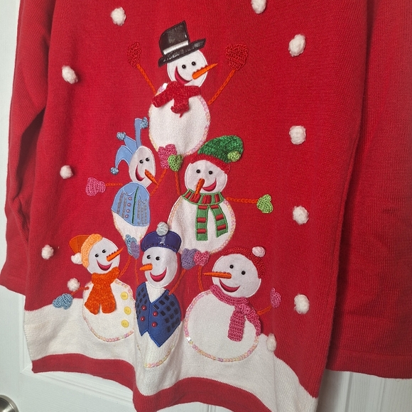 Quacker Factory Christmas Snowman Sweater Size‎ Small - Picture 3 of 5